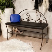 Банкетка кованая с полкой для обуви и мягким сиденьем 302-38 - фото 42625 Банкетка кованая с полкой для обуви и мягким сиденьем 302-38 - фото 42625