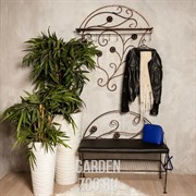 Банкетка кованая с полкой для обуви и мягким сиденьем 302-38 - фото 42626 Банкетка кованая с полкой для обуви и мягким сиденьем 302-38 - фото 42626