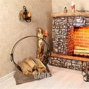 Дровница круглая металлическая на деревянной подставке 500-34 - фото 42632