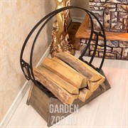 Дровница круглая металлическая на деревянной подставке 500-34 - фото 42635