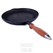 Сковорода блинная чугугнная с деревянной ручкой 240*25 - фото 42646