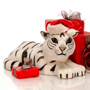 Фигура Тигренок лежит стеклопластик U08924 - фото 42721