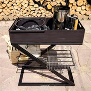 Гриль угольный металлический с полкой 861-52 - фото 42754