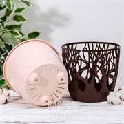 Кашпо Форест 3,5л коричневый-пудровый - фото 42768