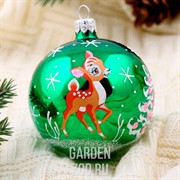 Игрушка ёлочная Шар Олешка 7,5см - фото 42913