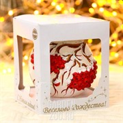 Шар Гроздья рябины 9,5см стекло - фото 42918