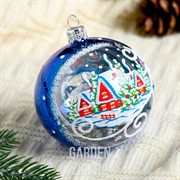 Шар Зимний пейзаж 8,5 см стекло - фото 42950