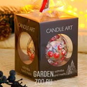 Шар Рябина в снегу ручная роспись 8см - фото 42962