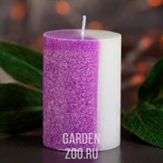 Свеча цилиндр Кристаллический узор 5*7,5см корица - фото 43000