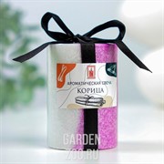 Свеча цилиндр Кристаллический узор 5*7,5см корица - фото 43001