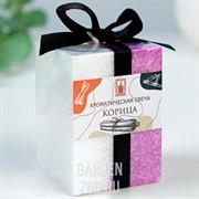 Свеча куб Кристаллический узор 5*7,5см корица - фото 43005