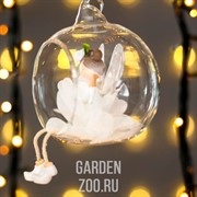 Сувенир Фея-бабочка в юбке лепестке пушок в шарике 9*8*10см - фото 43018