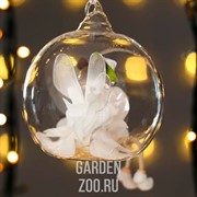 Сувенир Фея-бабочка в юбке лепестке пушок в шарике 9*8*10см - фото 43019