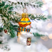 Игрушка ёлочная Снеговик в шапочке 6,5см - фото 43036