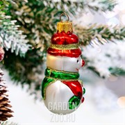 Игрушка ёлочная Снеговик нарядный 8,5см - фото 43044