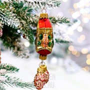 Игрушка ёлочная Часы с шишками 14,5см - фото 43059