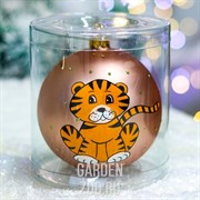Игрушка ёлочная Шар с тигром 2 100мм стекло - фото 43076