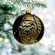 Игрушка ёлочная Шар с тигром 2 100мм стекло - фото 43078