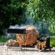 Мангал кованый на ножках с полочкой 860-90 - фото 45066