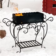 Мангал кованый на ножках с полочкой 860-90 - фото 45068