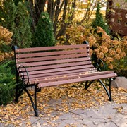 Скамейка садовая с перилами деревянная длина 120см 881-11R - фото 45071