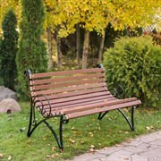 Скамейка садовая с перилами деревянная длина 120см 881-11R - фото 45072