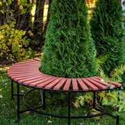 Скамейка полукруглая с деревом 891-56 - фото 45080