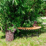 Скамейка полукруглая с деревом 891-56 - фото 45082