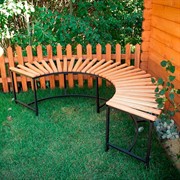 Скамейка полукруглая с деревом 891-56 - фото 45083