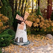 Мельница ветряная декоративная с деревянными лопастями высота 107см U07527 - фото 45110