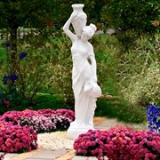 Скульптура парковая Девушка с кувшинами белая матовая высота 130см F03092-WM - фото 45174