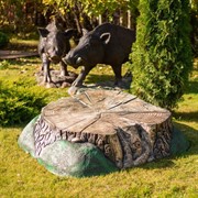 Крышка люка для септика декоративная Пень трухлявый диаметр 139см стеклопластик U07980 - фото 45206