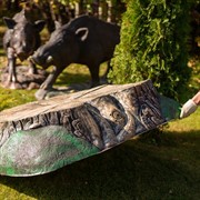 Крышка люка для септика декоративная Пень трухлявый диаметр 139см стеклопластик U07980 - фото 45208