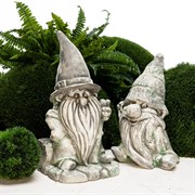 Фигура Гном садовый в шляпе покраска под бетон стеклопластик F08404-BTO - фото 45281