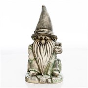 Фигура Гном садовый в шляпе покраска под бетон стеклопластик F08404-BTO - фото 45282