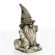 Фигура Гном садовый в шляпе покраска под бетон стеклопластик F08404-BTO - фото 45283