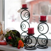 Подсвечник настольный кованый под одну свечу черный 607-15-B - фото 45346