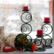 Подсвечник настольный кованый под одну свечу черный 607-15-B - фото 45348