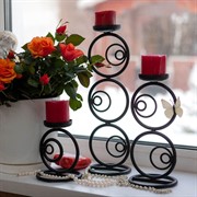 Подсвечник настольный кованый под одну свечу черный 607-15-B - фото 45349