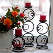 Подсвечник настольный кованый под одну свечу черный 607-15-B - фото 45350