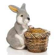 Кашпо Кролик с корзиной F08759 - фото 45353