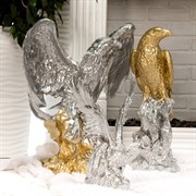 Фигура Орел на камне серебро с золотом F01240-SG - фото 45359
