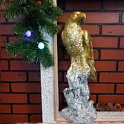 Фигура Сокол на камне золото-серебряный F01200-GS - фото 45364