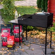 Гриль угольный металлический с откидным столиком 861-53 - фото 45406