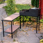 Гриль угольный металлический с откидным столиком 861-53 - фото 45408