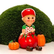 Фигура садовая Гном помидорка для дачи и сада стеклопластик высота 43см U08995 - фото 45445