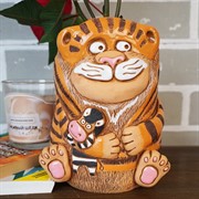 Кашпо Тигр с зеброй 0,8л - фото 45448