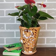 Кашпо Тигрица с тигренком 2,5л - фото 45450