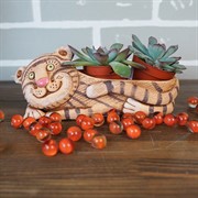 Кашпо Тигряша для кактусов лежачий 0,25л - фото 45453