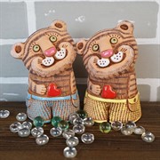 Кашпо Тигренок в штанах колокольчик голубой 0,27л - фото 45457